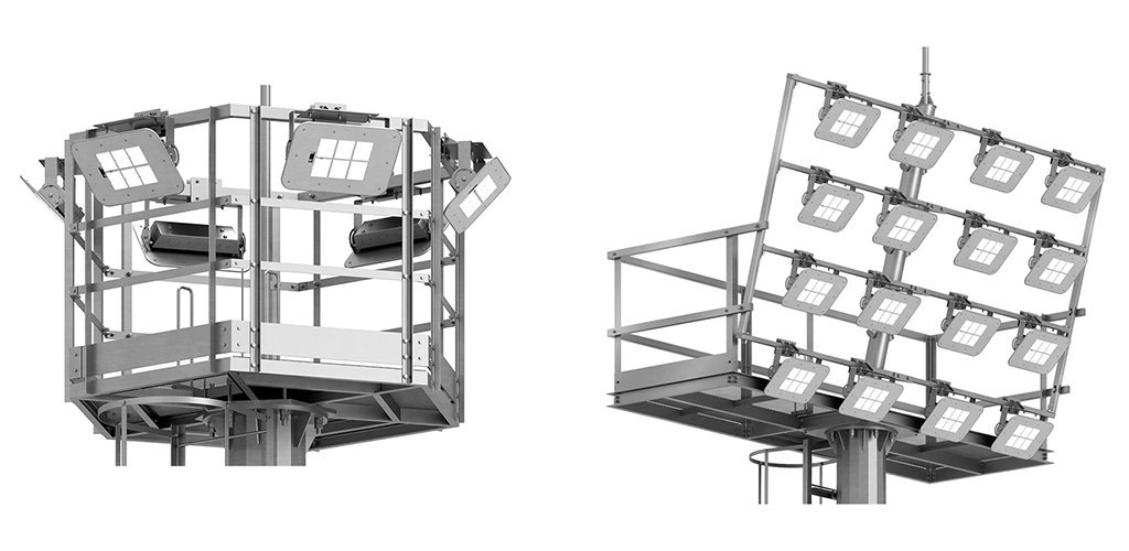 Виды и формы корон на мачтах освещения
